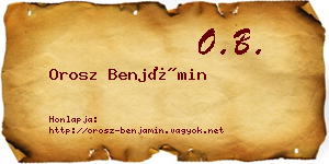 Orosz Benjámin névjegykártya